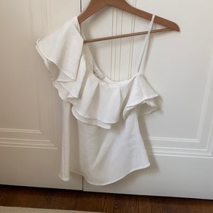 Anthropologie Cream off the shoulder top